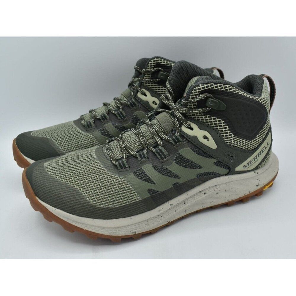 Merrell Women Size 11 Antora 3 Mid Lichen Waterproof Hiking Trail‎ Running Shoes